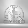 Outdoor Buck Monogram - Steel Sign-Steel Sign-custom-metal-wall-art.com