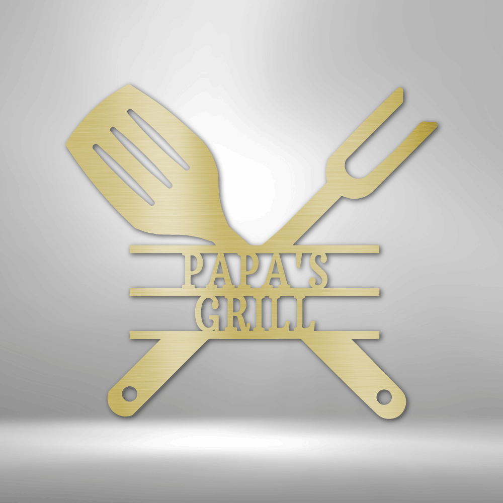 Grilling Utensils - Steel Sign-Steel Sign-custom-metal-wall-art.com