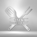 Grilling Utensils - Steel Sign-Steel Sign-custom-metal-wall-art.com