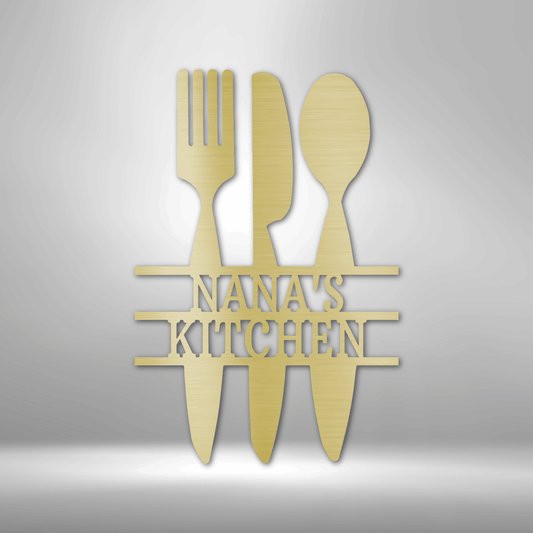 Kitchen Utensil Monogram - Steel Sign-Steel Sign-custom-metal-wall-art.com