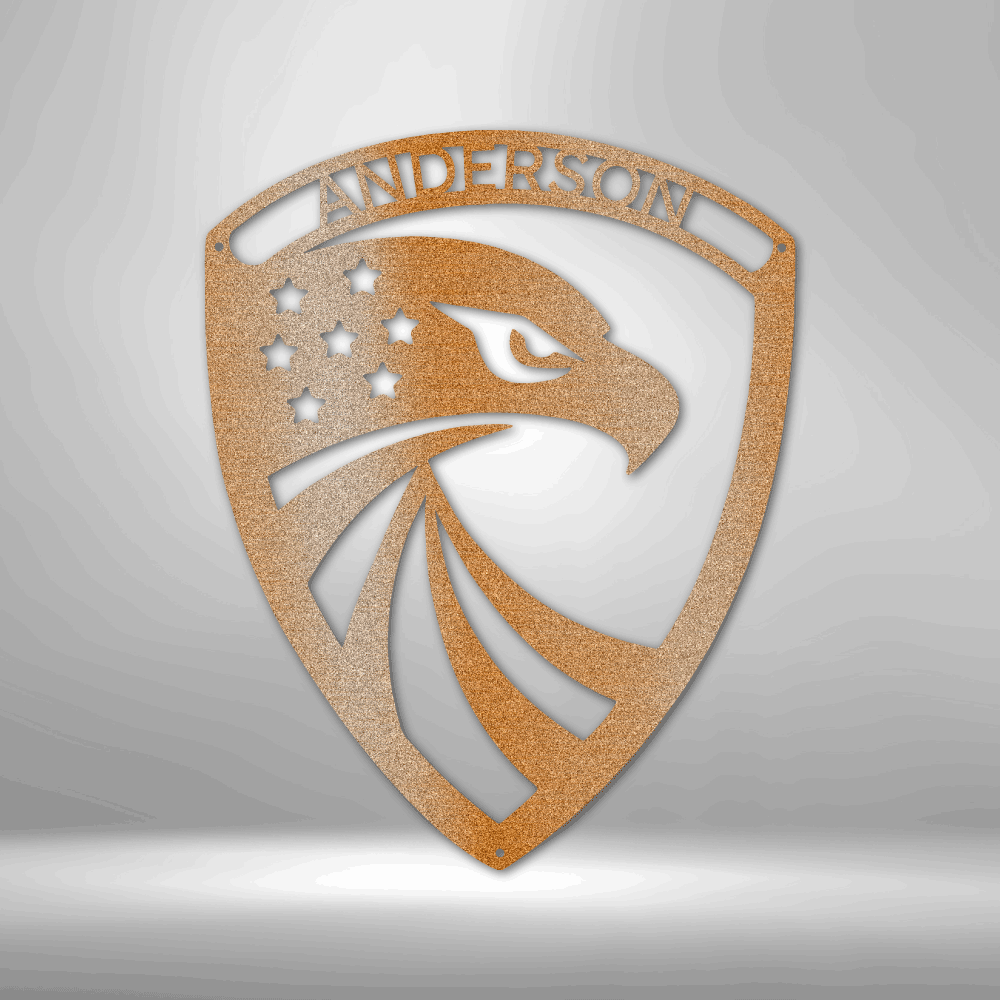 Modern Eagle Monogram - Steel Sign-Steel Sign-custom-metal-wall-art.com