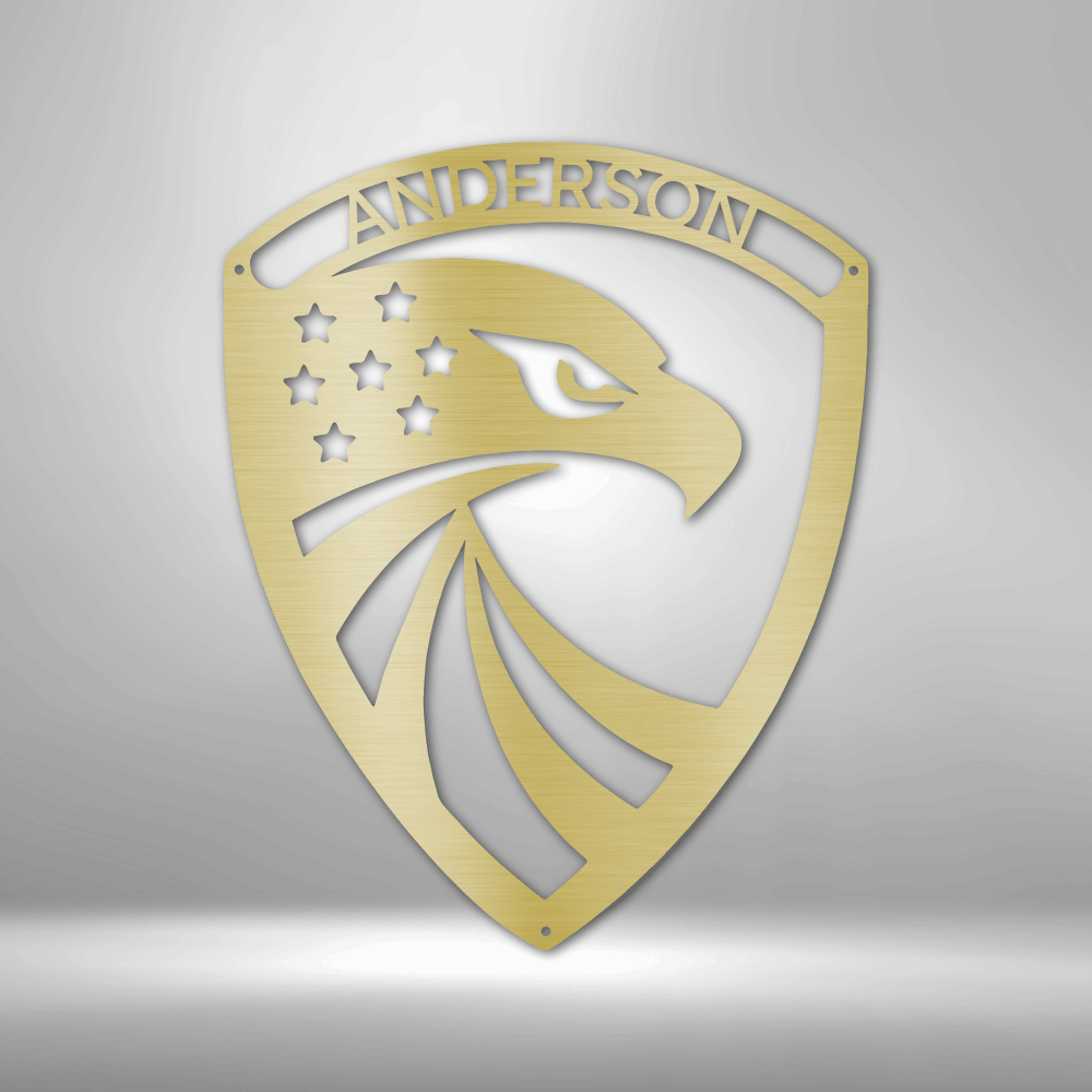 Modern Eagle Monogram - Steel Sign-Steel Sign-custom-metal-wall-art.com