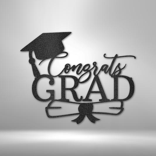 Congrats Grad Cap - Steel Sign-Steel Sign-custom-metal-wall-art.com