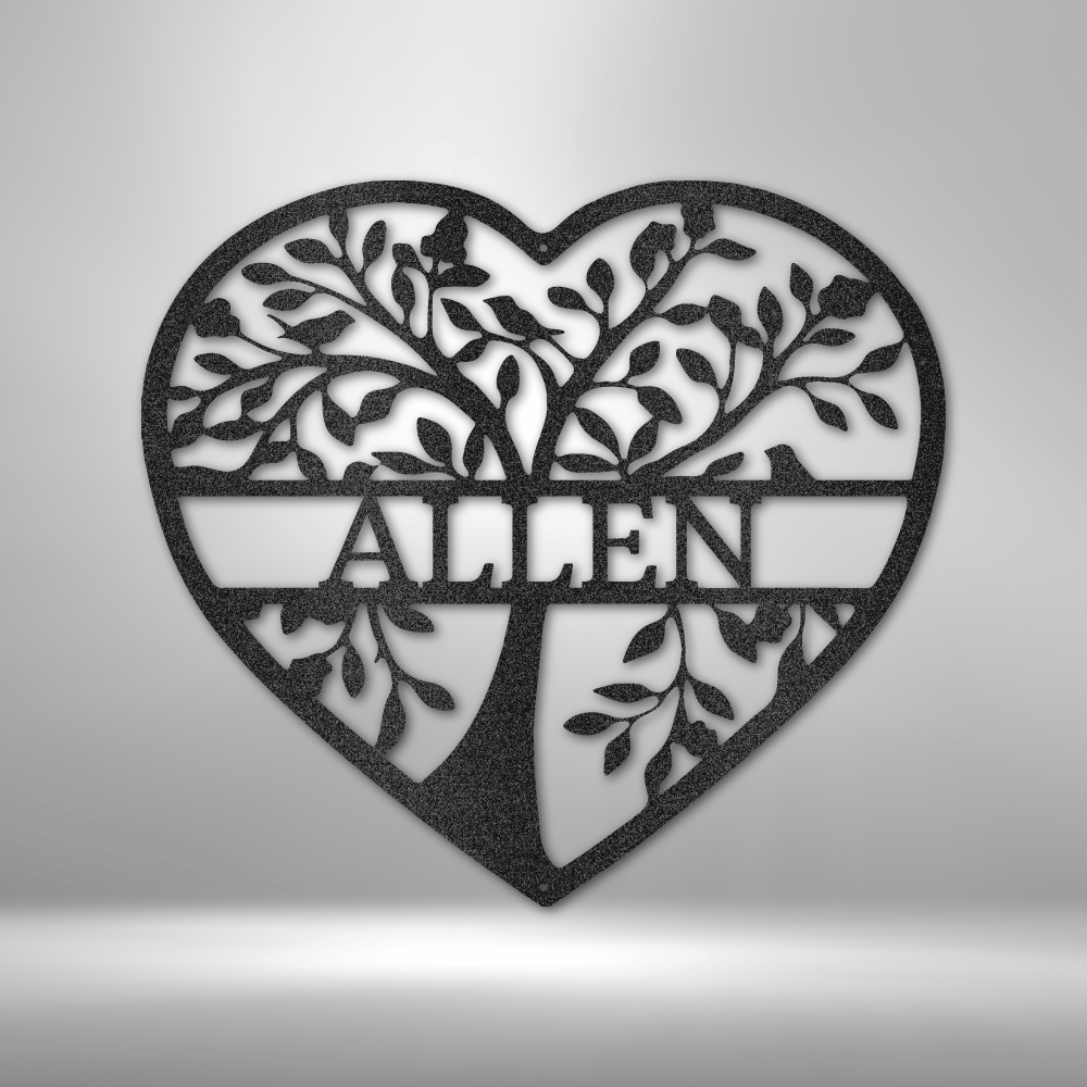 Loving Family Tree Monogram - Steel Sign-Steel Sign-custom-metal-wall-art.com