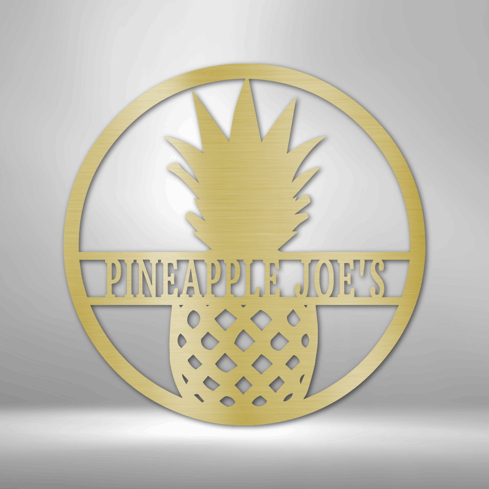 Pineapple Monogram - Steel Sign-Steel Sign-custom-metal-wall-art.com