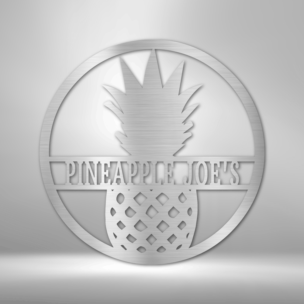 Pineapple Monogram - Steel Sign-Steel Sign-custom-metal-wall-art.com