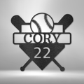 Custom Baseball Monogram - Metal Sign-Steel Sign-custom-metal-wall-art.com