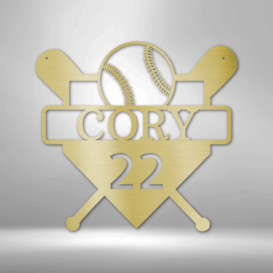 Custom Baseball Monogram - Metal Sign-Steel Sign-custom-metal-wall-art.com