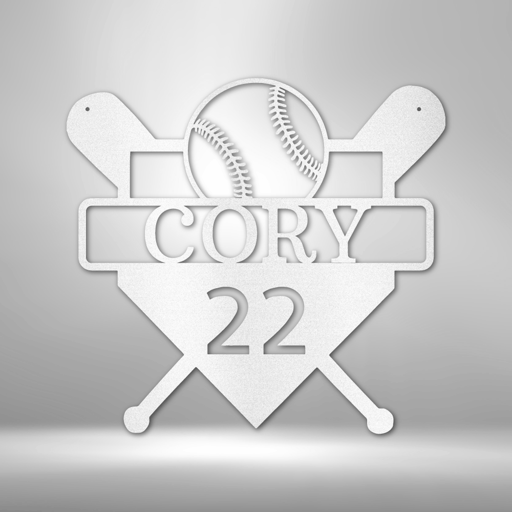 Custom Baseball Monogram - Metal Sign-Steel Sign-custom-metal-wall-art.com