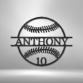 Name and Number Baseball - Metal Sign-Steel Sign-custom-metal-wall-art.com