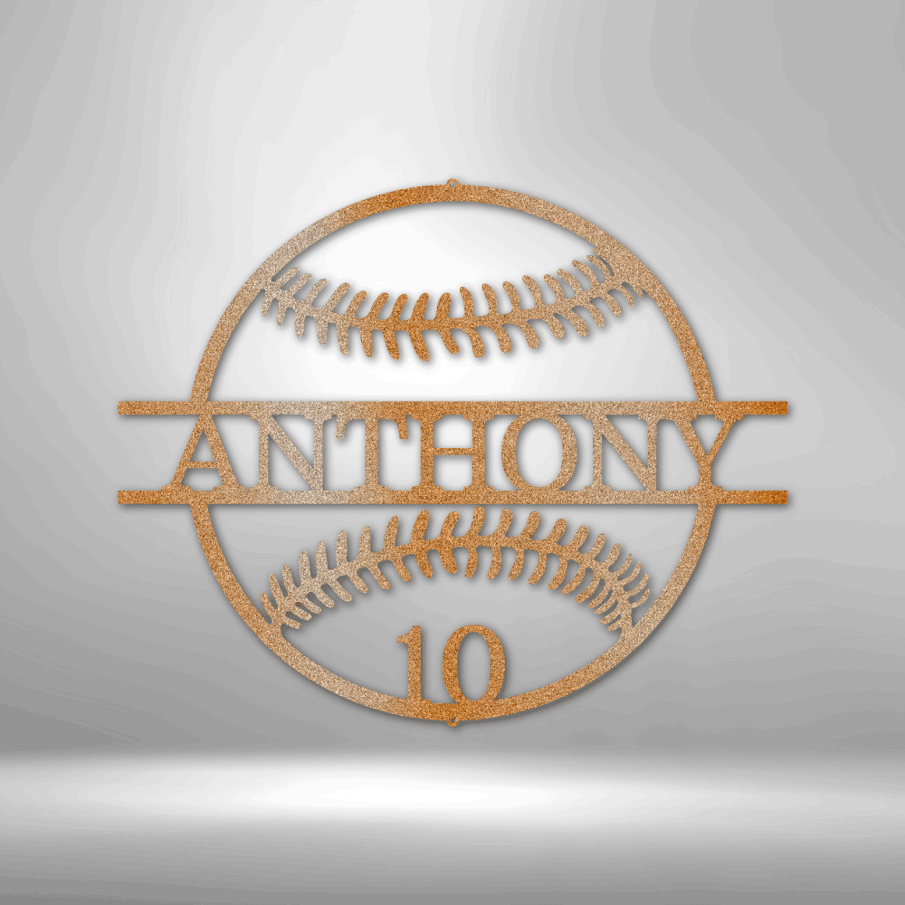 Name and Number Baseball - Metal Sign-Steel Sign-custom-metal-wall-art.com