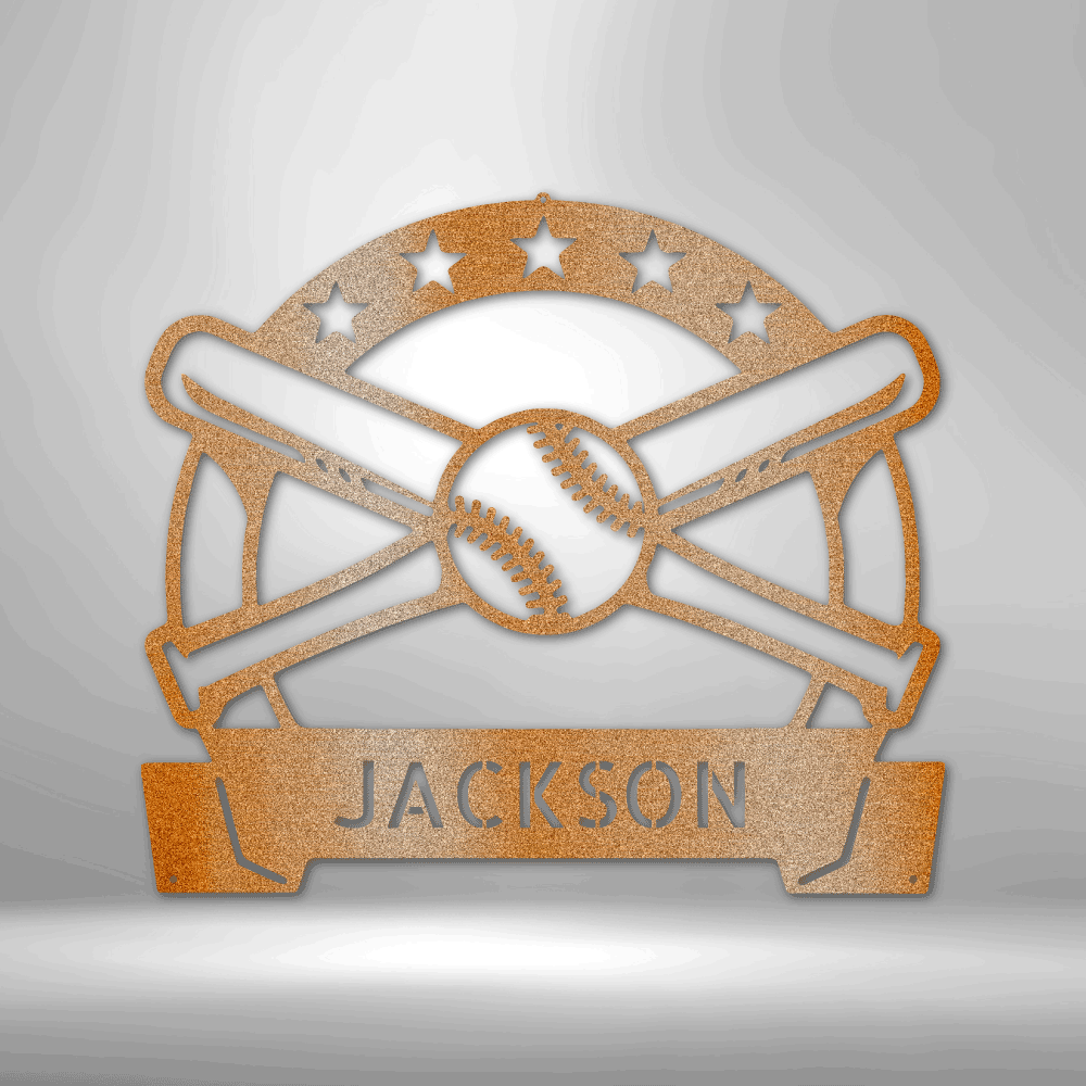 Play Ball Monogram - Metal Sign-Steel Sign-custom-metal-wall-art.com