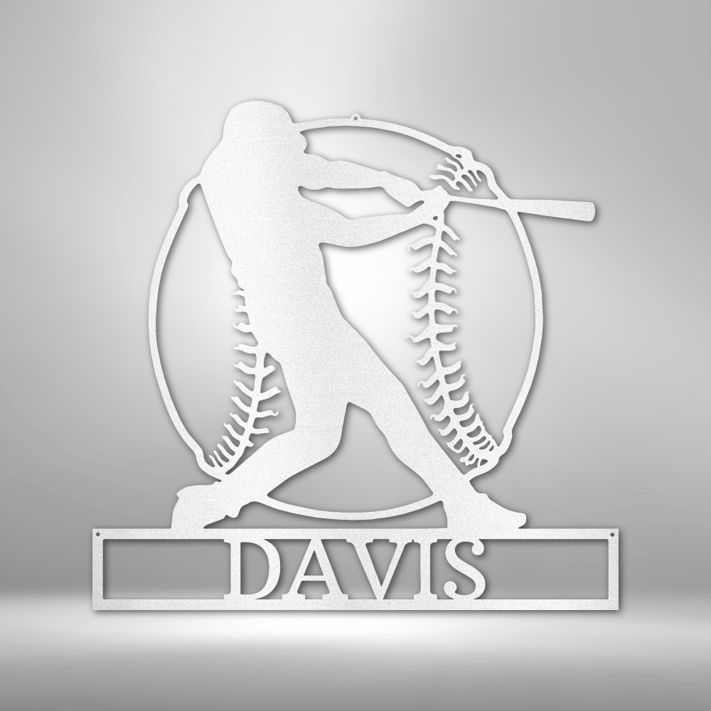 Home Run Monogram - Metal Sign-Steel Sign-custom-metal-wall-art.com