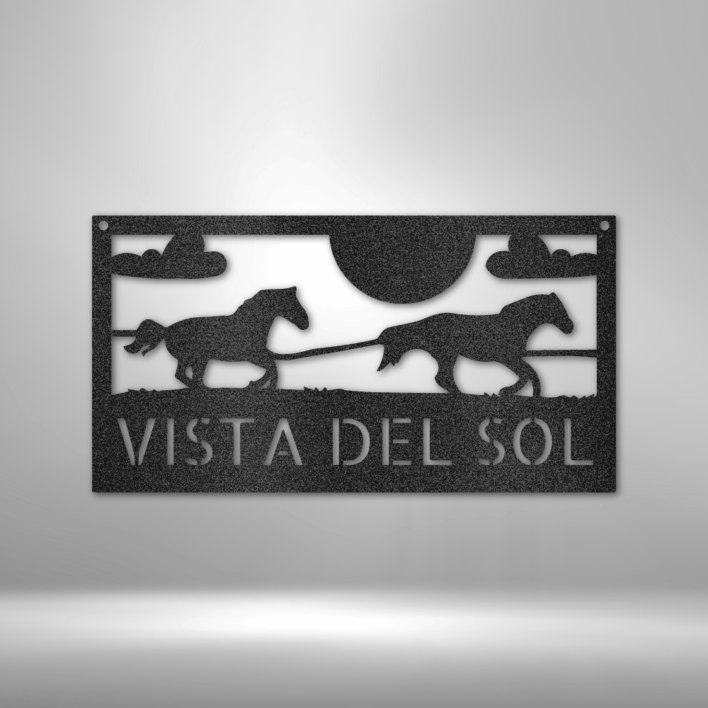 Racing Horses Monogram - Steel Sign-Steel Sign-custom-metal-wall-art.com