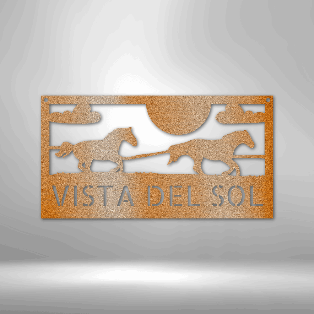 Racing Horses Monogram - Steel Sign-Steel Sign-custom-metal-wall-art.com