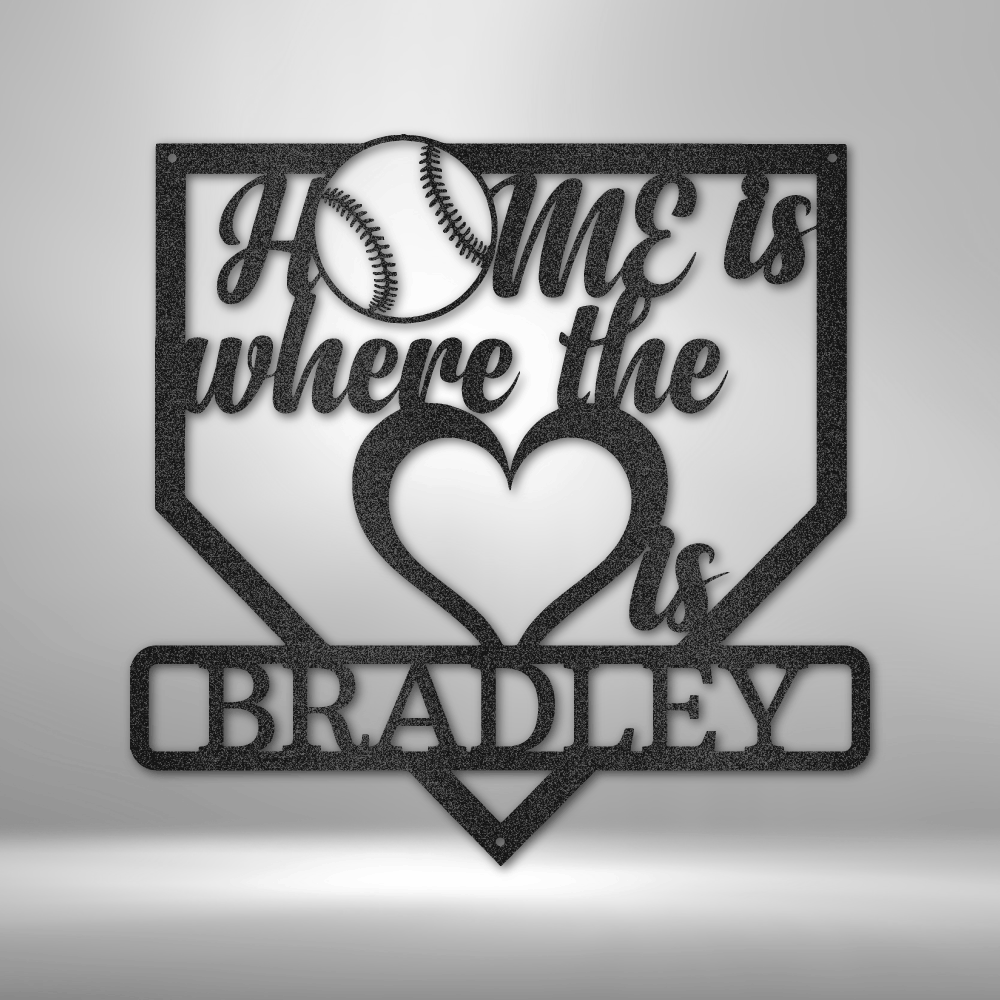 Love Baseball Monogram - Metal Sign-Steel Sign-custom-metal-wall-art.com