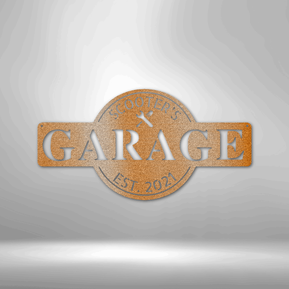 Garage Monogram - Metal Sign-Steel Sign-custom-metal-wall-art.com