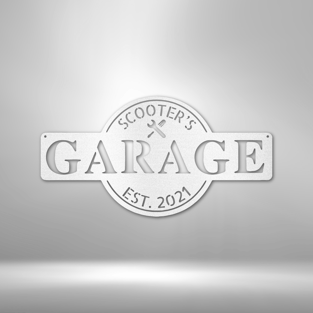 Garage Monogram - Metal Sign-Steel Sign-custom-metal-wall-art.com