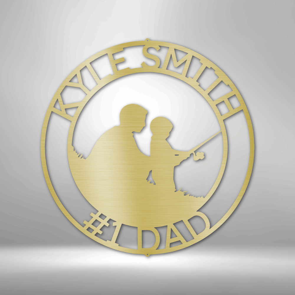 Father and Son Fishing Monogram - Steel Sign-Steel Sign-custom-metal-wall-art.com