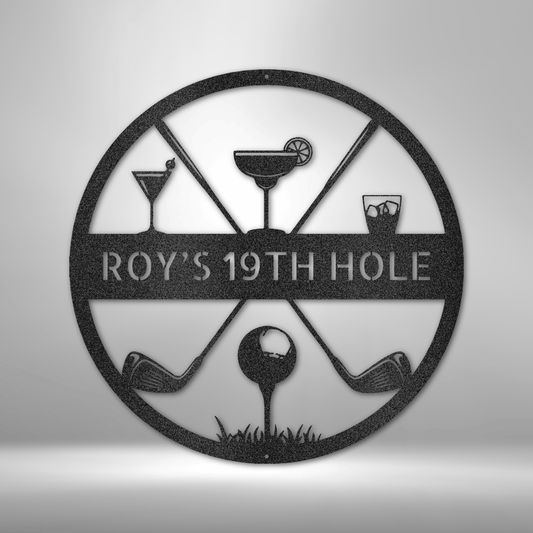 19th Hole Casual Monogram - Steel Sign-Steel Sign-custom-metal-wall-art.com
