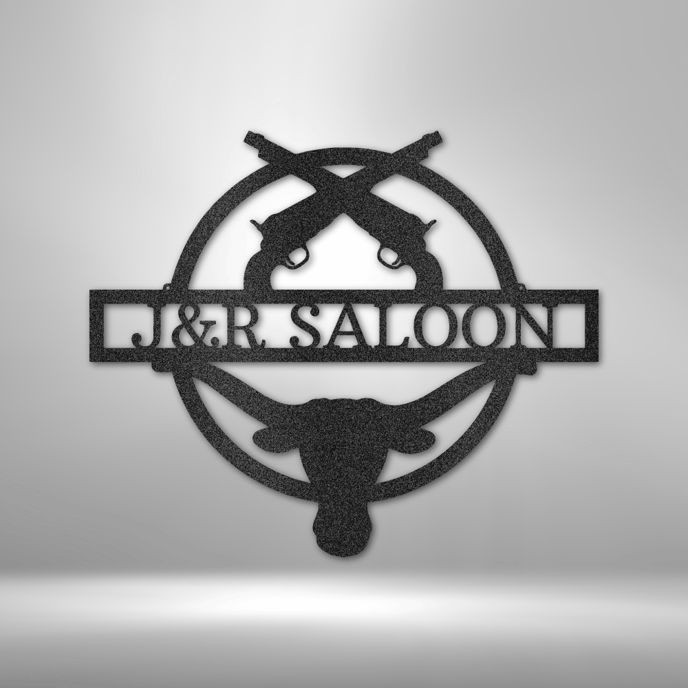 Saloon Monogram - Steel Sign-Steel Sign-custom-metal-wall-art.com