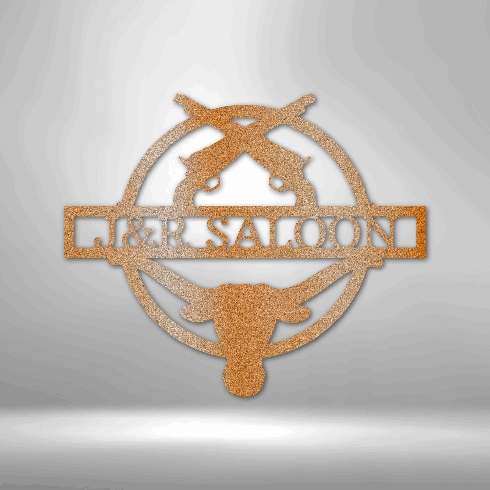 Saloon Monogram - Steel Sign-Steel Sign-custom-metal-wall-art.com