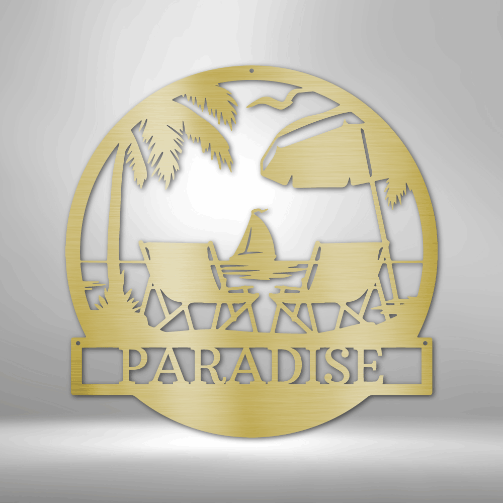 Paradise Monogram - Metal Sign-Steel Sign-custom-metal-wall-art.com