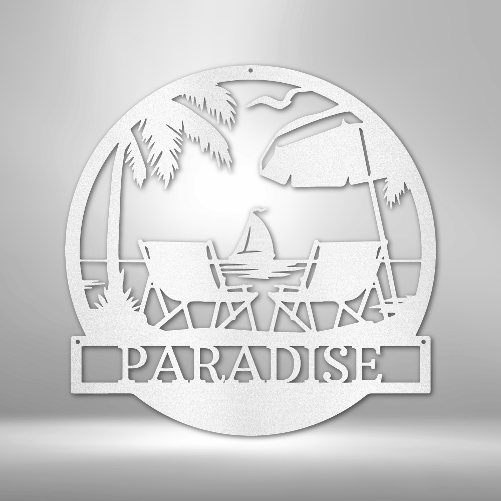 Paradise Monogram - Metal Sign-Steel Sign-custom-metal-wall-art.com