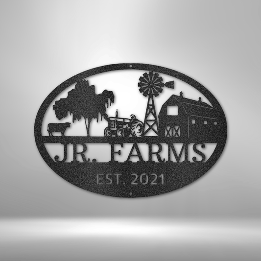 Simple Farm Monogram - Steel Sign-Steel Sign-custom-metal-wall-art.com