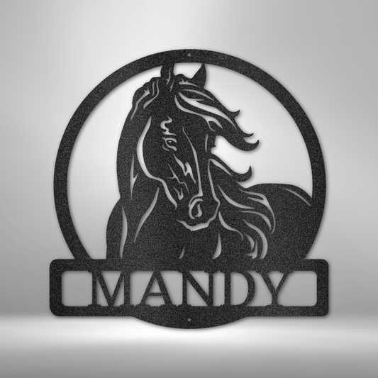 New Horse Monogram - Steel Sign-Steel Sign-custom-metal-wall-art.com