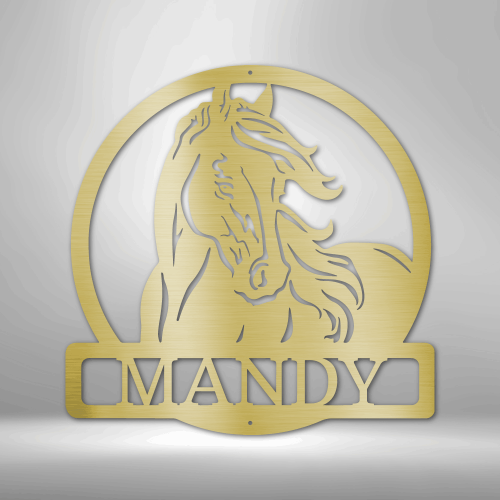 New Horse Monogram - Steel Sign-Steel Sign-custom-metal-wall-art.com