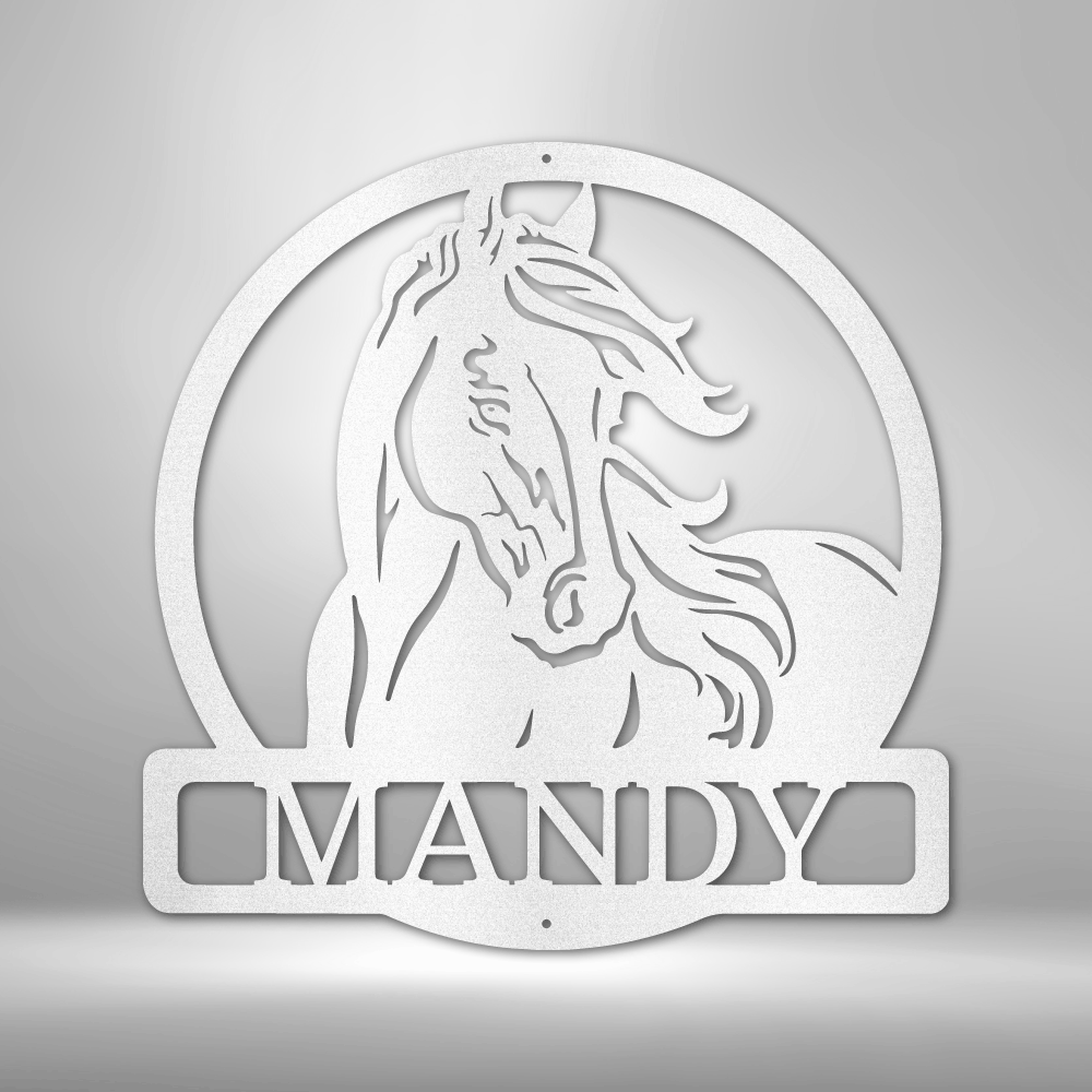 New Horse Monogram - Steel Sign-Steel Sign-custom-metal-wall-art.com