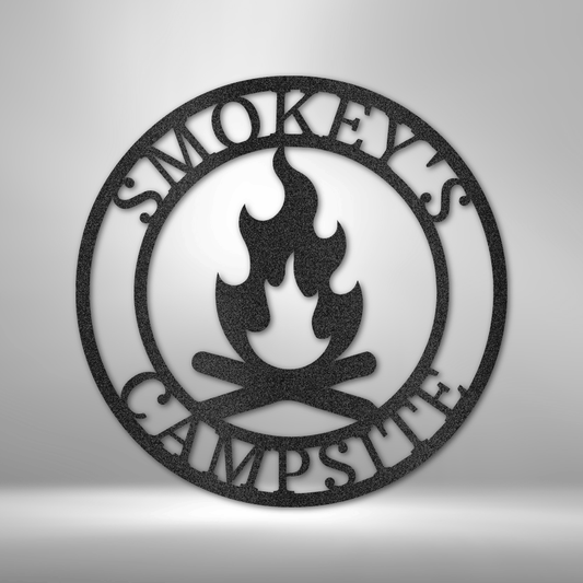 Campfire Monogram - Steel Sign-Steel Sign-custom-metal-wall-art.com