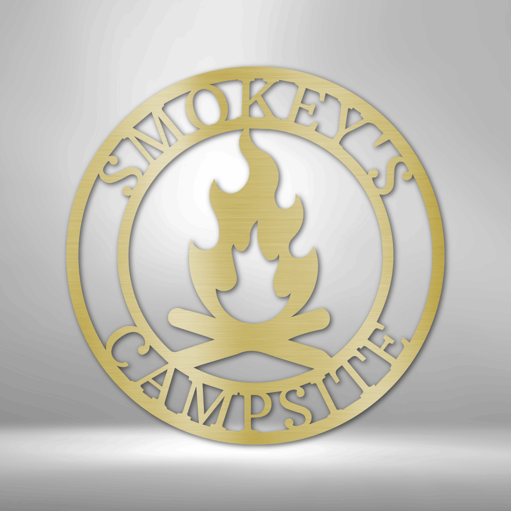 Campfire Monogram - Steel Sign-Steel Sign-custom-metal-wall-art.com