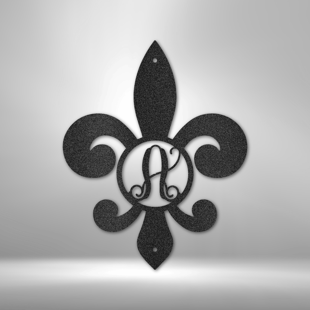 Fleur De Lis Initial - Steel Sign-Steel Sign-custom-metal-wall-art.com