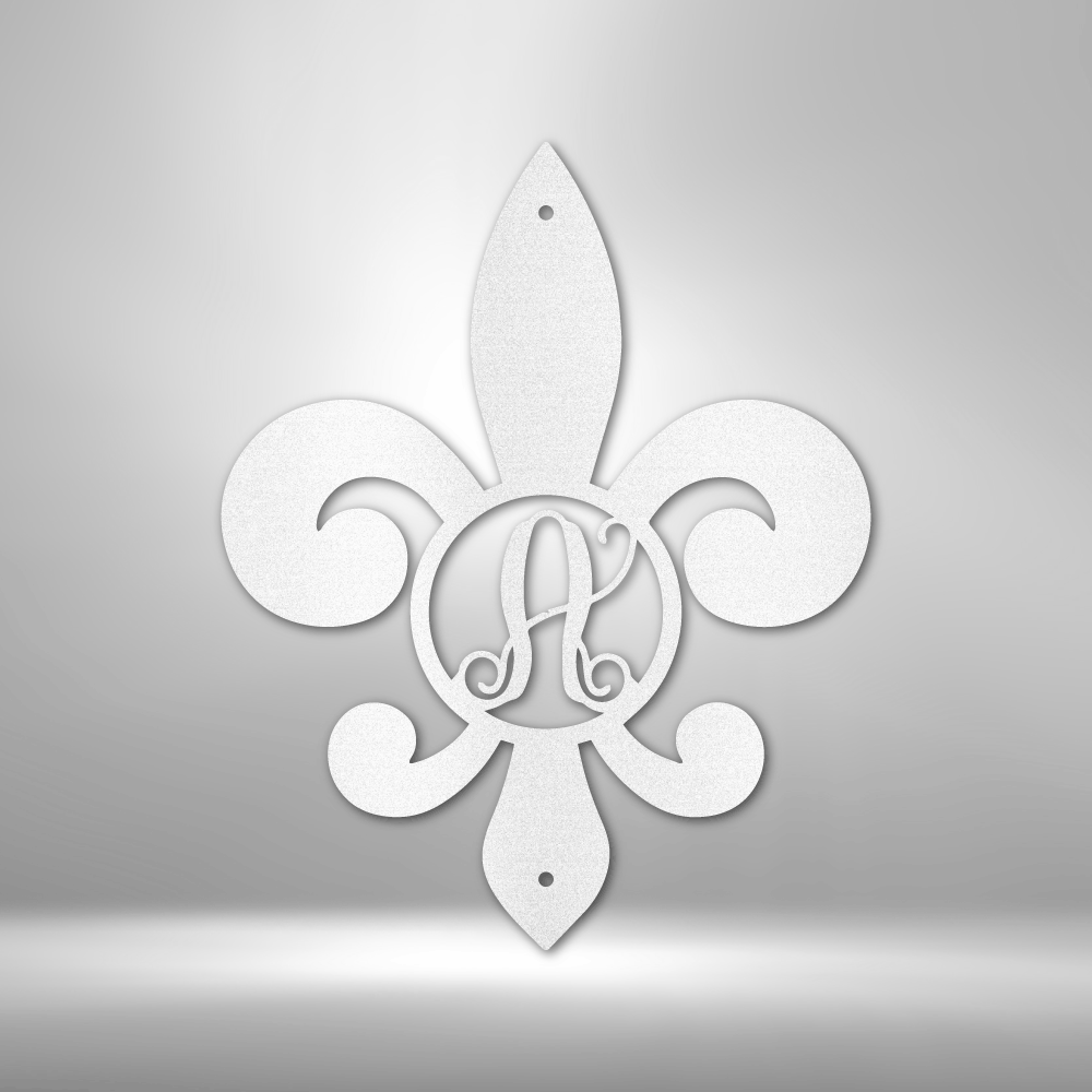 Fleur De Lis Initial - Steel Sign-Steel Sign-custom-metal-wall-art.com