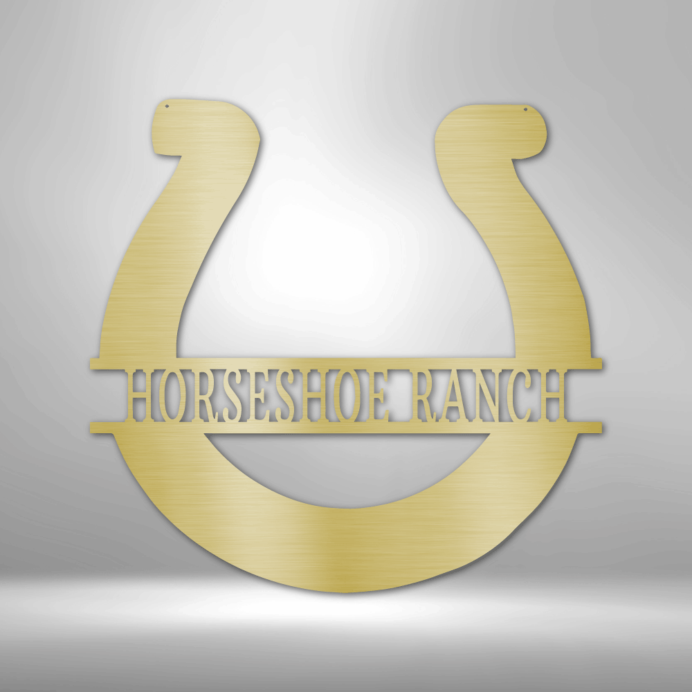 Simple Horseshoe Monogram - Steel Sign-Steel Sign-custom-metal-wall-art.com