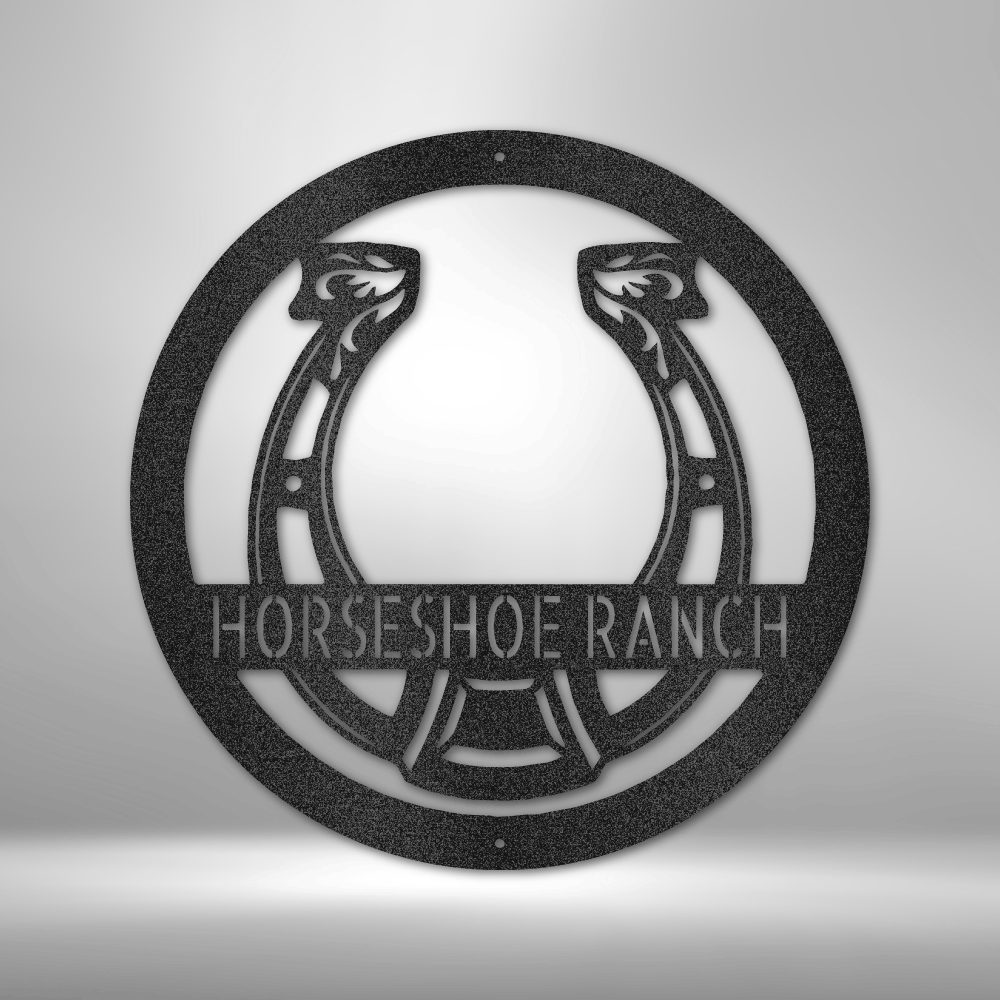 Horseshoe Monogram - Steel Sign-Steel Sign-custom-metal-wall-art.com