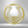 Horseshoe Monogram - Steel Sign-Steel Sign-custom-metal-wall-art.com