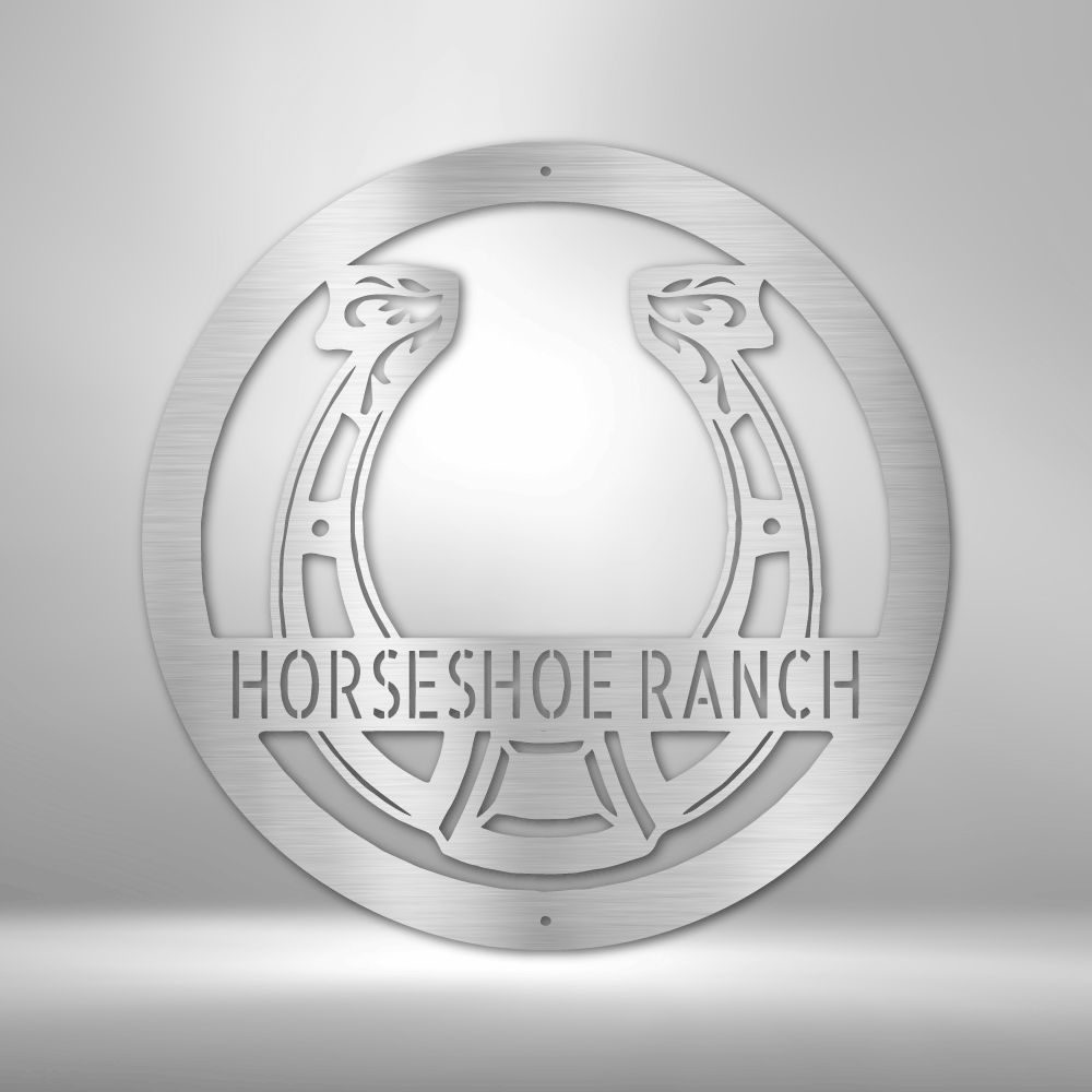 Horseshoe Monogram - Steel Sign-Steel Sign-custom-metal-wall-art.com