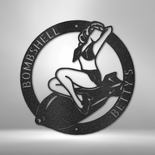 Bomber Lady - Steel Sign-Steel Sign-custom-metal-wall-art.com