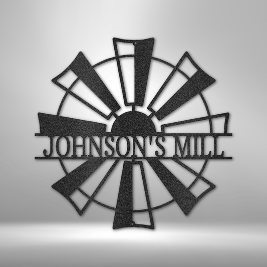 Windmill Monogram - Steel Sign-Steel Sign-custom-metal-wall-art.com
