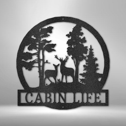 Deer in the Woods - Steel Sign-Steel Sign-custom-metal-wall-art.com