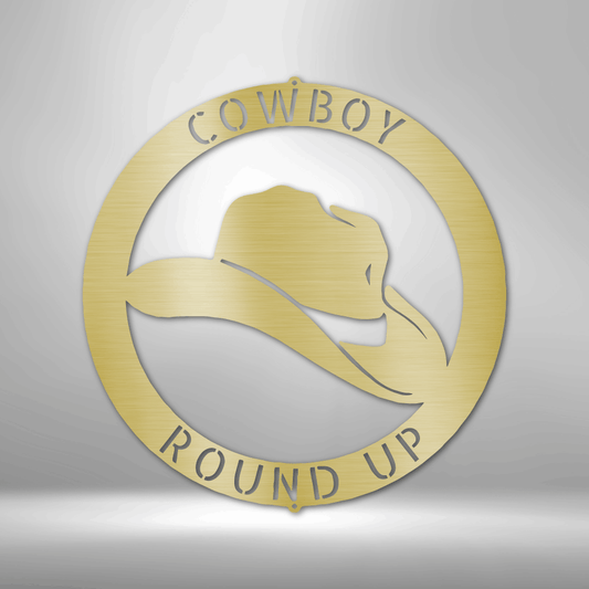 Cowboy Monogram - Steel Sign-Steel Sign-custom-metal-wall-art.com