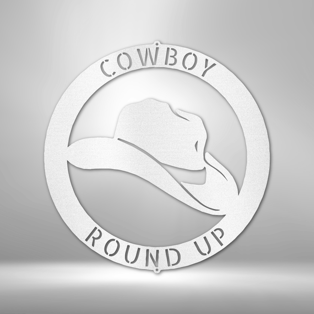 Cowboy Monogram - Steel Sign-Steel Sign-custom-metal-wall-art.com