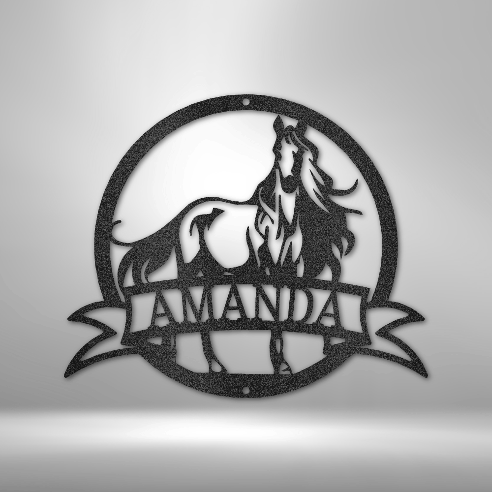 Majestic Horse Monogram - Steel Sign-Steel Sign-custom-metal-wall-art.com