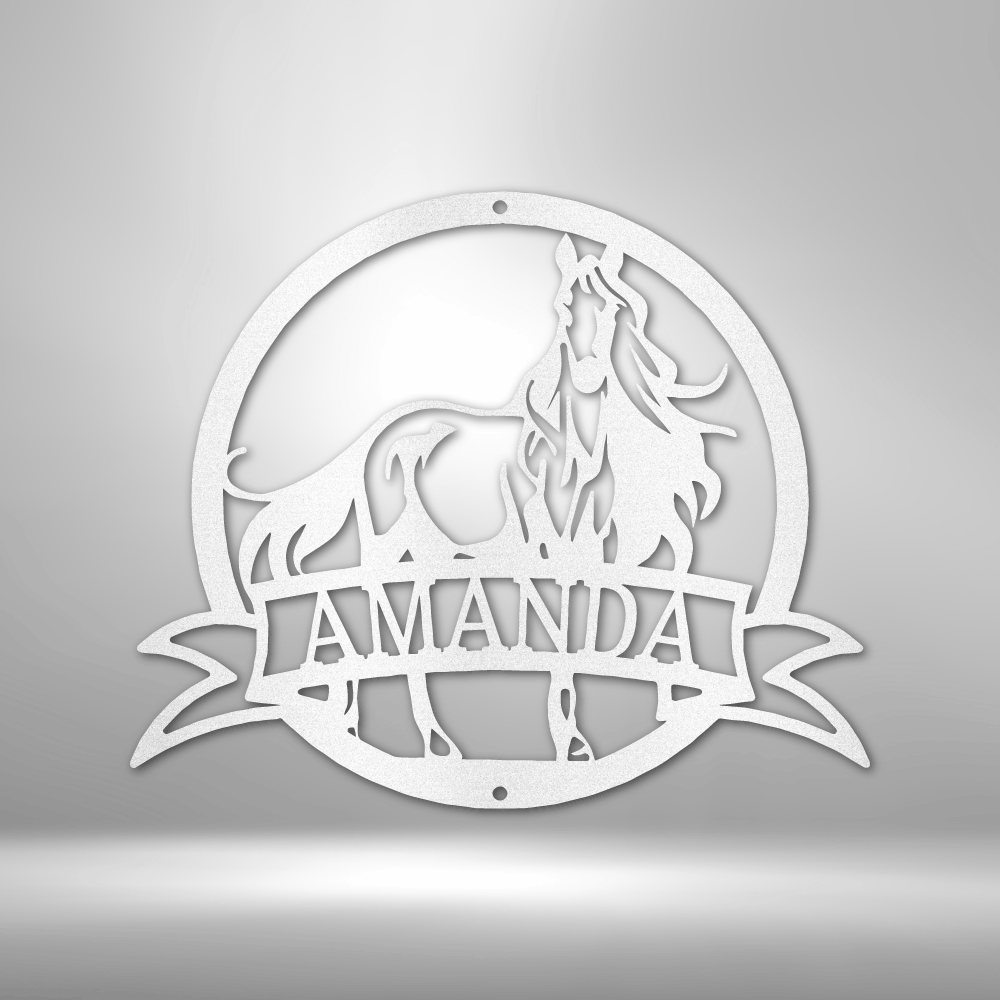 Majestic Horse Monogram - Steel Sign-Steel Sign-custom-metal-wall-art.com