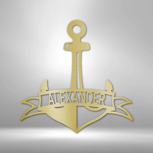 Fancy Anchor Banner - Steel Sign-Steel Sign-custom-metal-wall-art.com