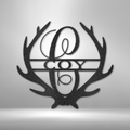 Antler Monogram - Steel Sign-Steel Sign-custom-metal-wall-art.com