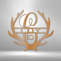 Antler Monogram - Steel Sign-Steel Sign-custom-metal-wall-art.com